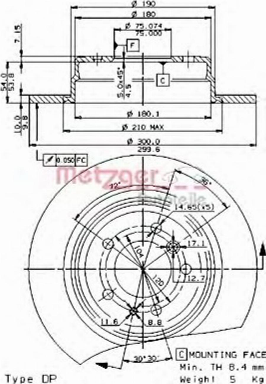 Metzger 14464 E - Тормозной диск autospares.lv