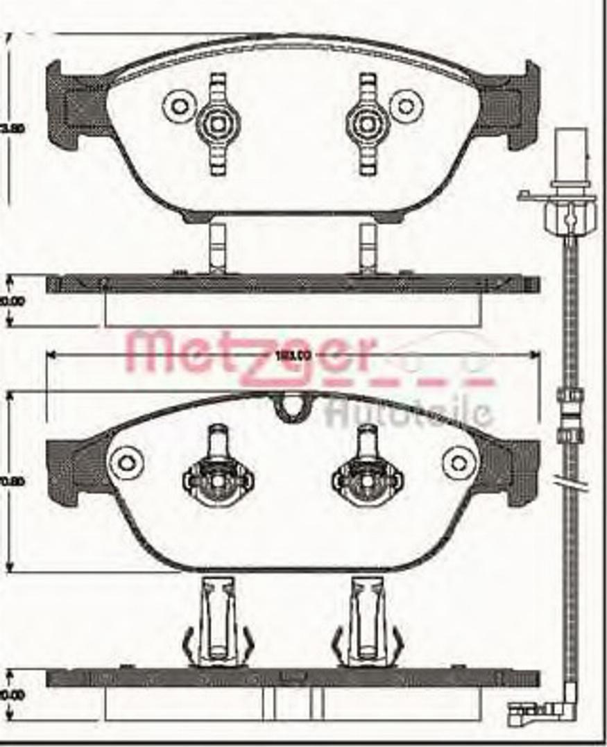 Metzger 1441.02 - Тормозные колодки, дисковые, комплект autospares.lv