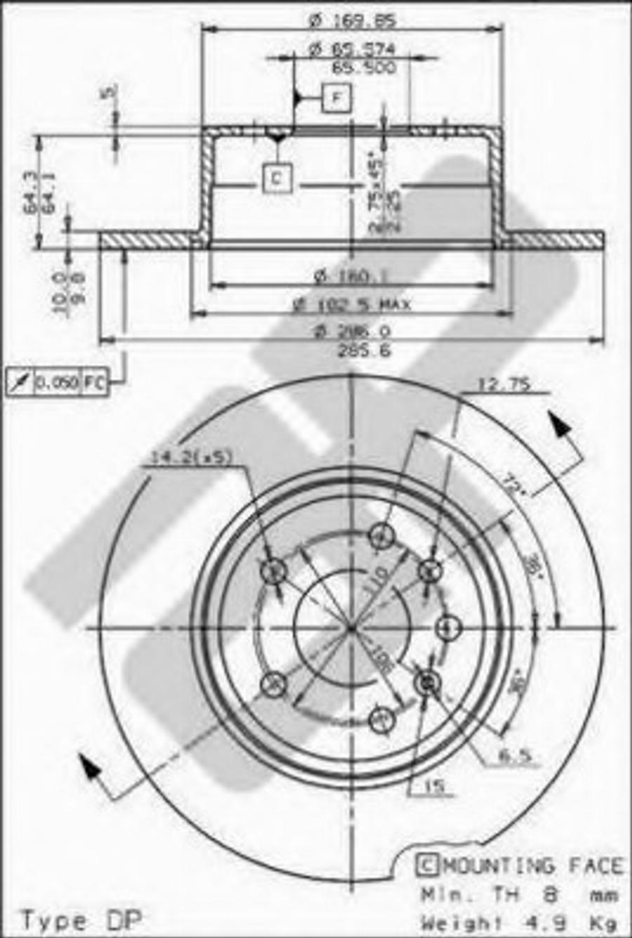 Metzger 14658 - Тормозной диск autospares.lv