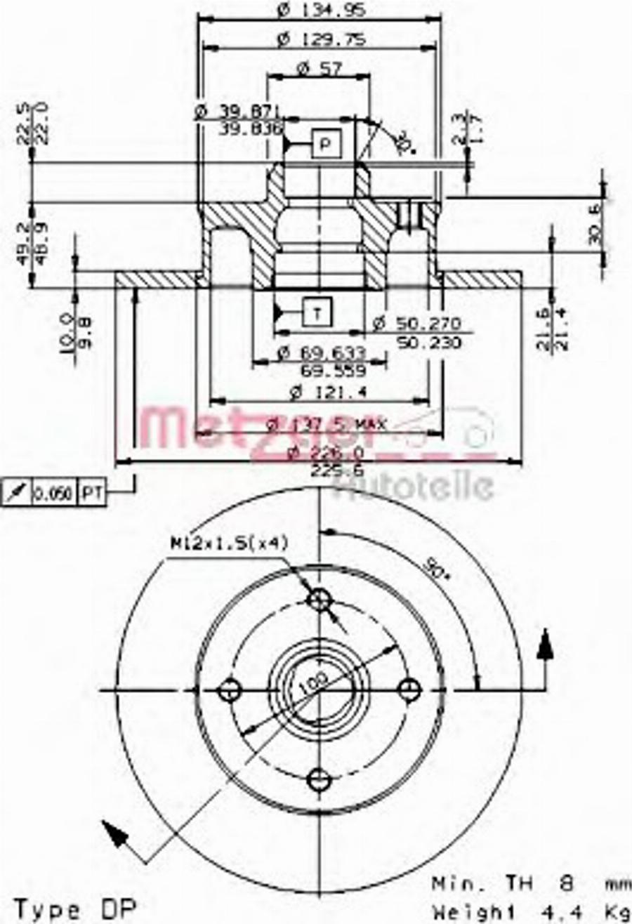 Metzger 14133E - Тормозной диск autospares.lv