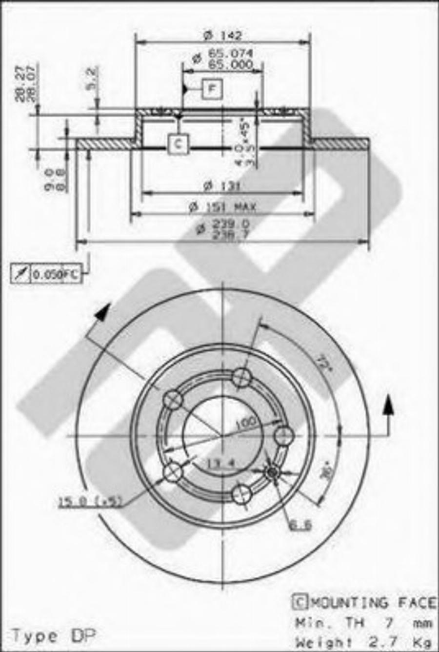 Metzger 14841 V - Тормозной диск autospares.lv