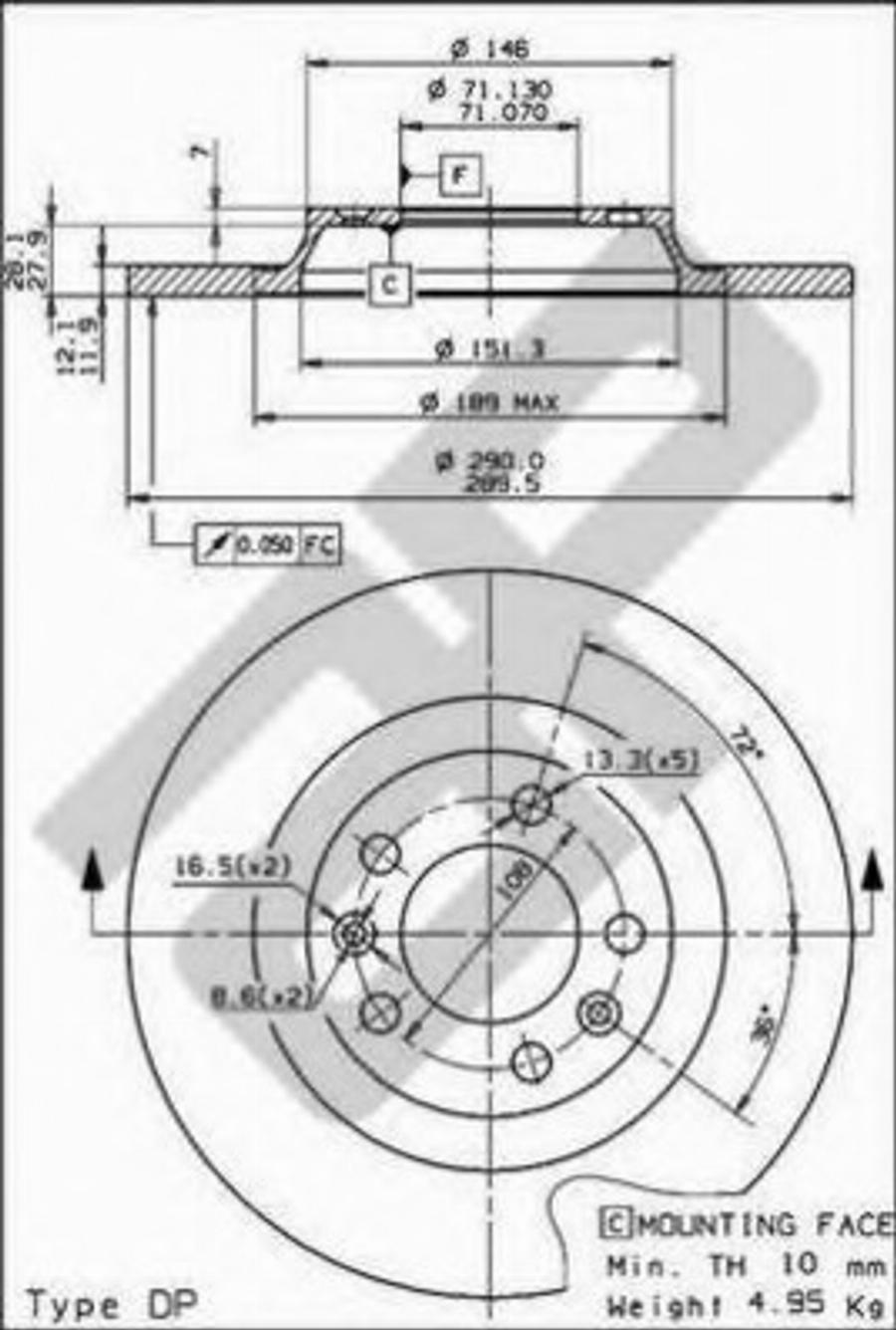 Metzger 14837 - Тормозной диск autospares.lv