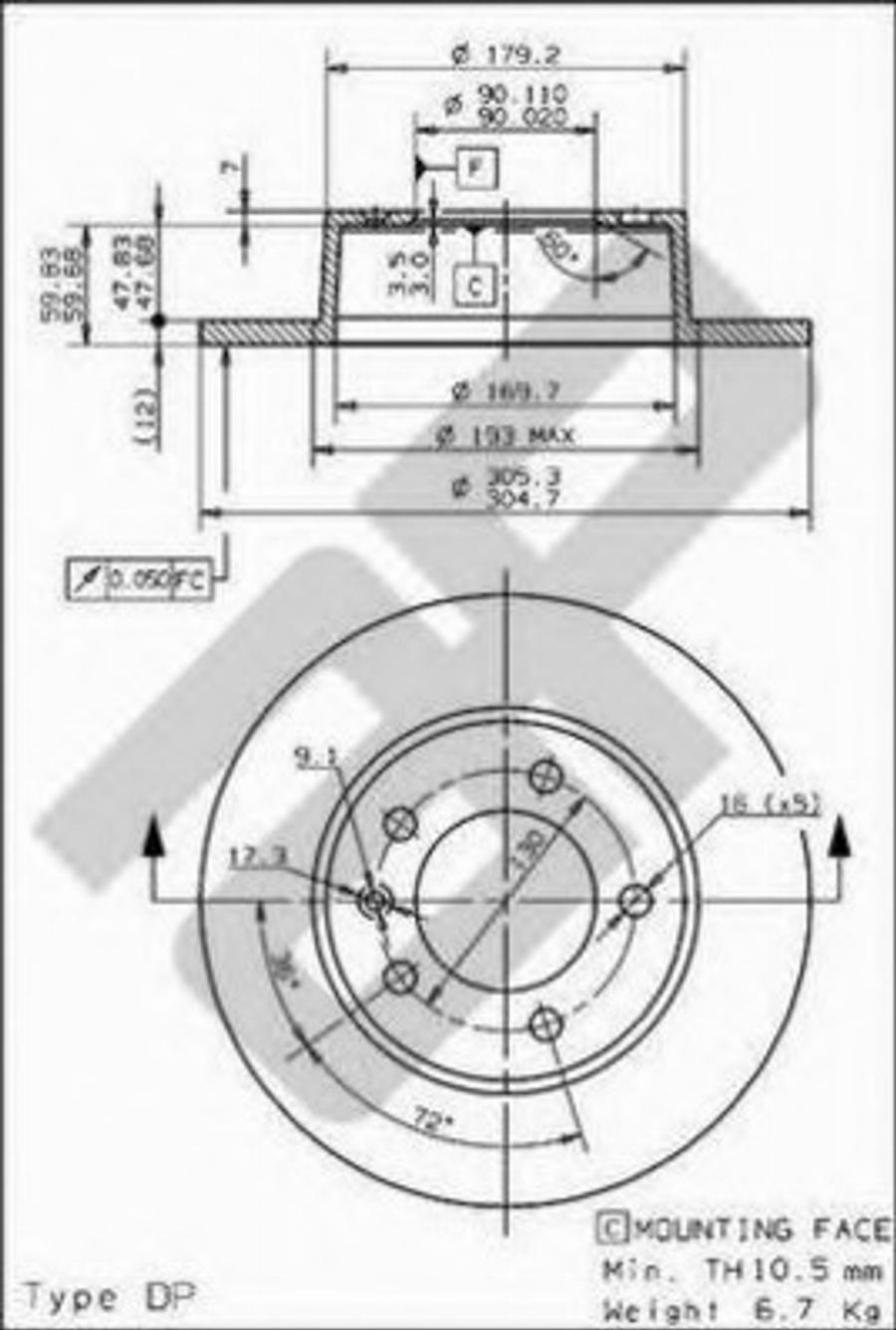 Metzger 14825 - Тормозной диск autospares.lv