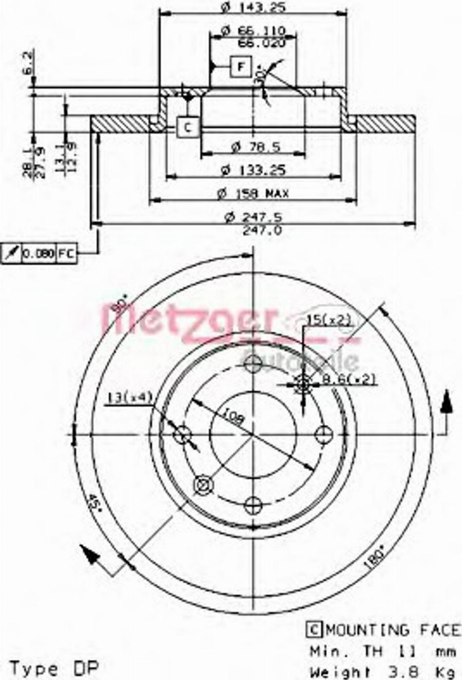 Metzger 14721E - Тормозной диск autospares.lv