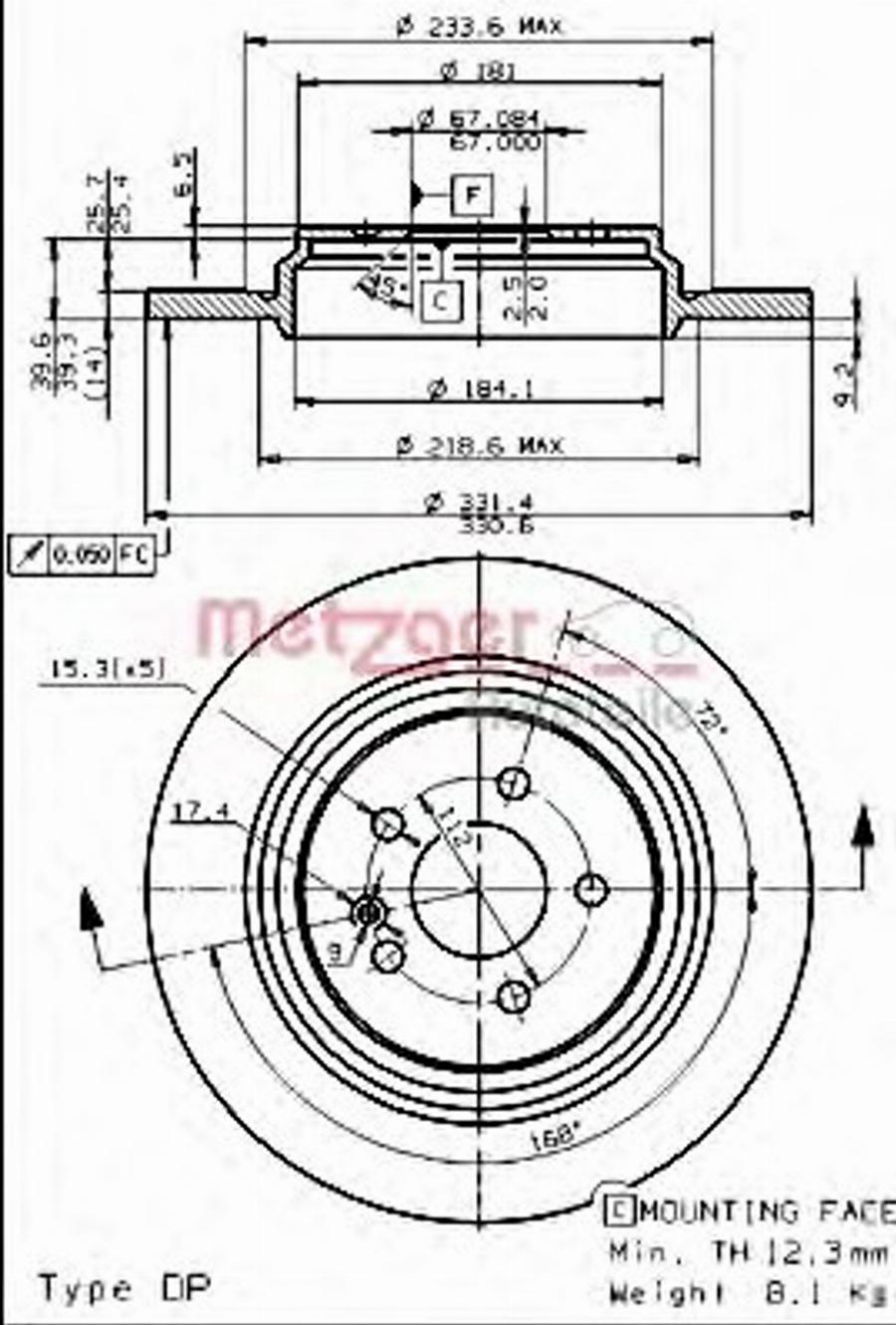 Metzger 15385V - Тормозной диск autospares.lv