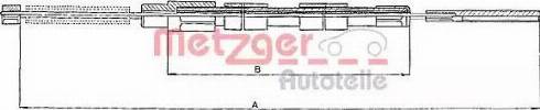 Metzger 10.9030 - Тросик, cтояночный тормоз autospares.lv