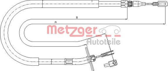 Metzger 10.9880 - Тросик, cтояночный тормоз autospares.lv