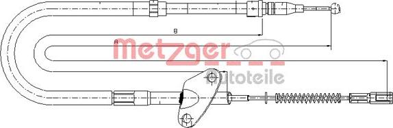 Metzger 10.9872 - Тросик, cтояночный тормоз autospares.lv