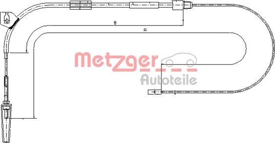 Metzger 10.9330 - Тросик, cтояночный тормоз autospares.lv