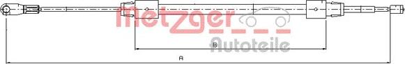 Metzger 10.9321 - Тросик, cтояночный тормоз autospares.lv