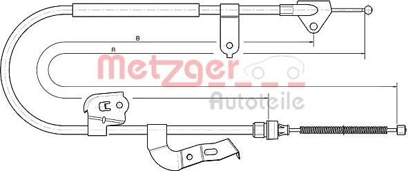 Metzger 10.4511 - Тросик, cтояночный тормоз autospares.lv