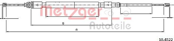 Metzger 1045.22 - Тросик, cтояночный тормоз autospares.lv