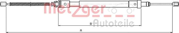 Metzger 10.4575 - Тросик, cтояночный тормоз autospares.lv