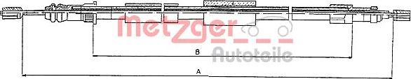 Metzger 10.4571 - Тросик, cтояночный тормоз autospares.lv