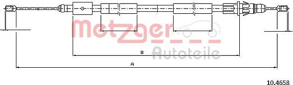 Metzger 10.4658 - Тросик, cтояночный тормоз autospares.lv