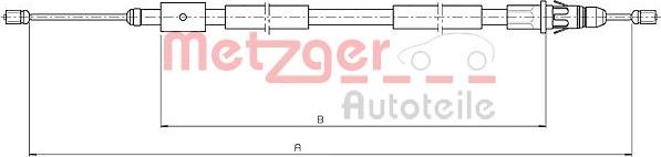 Metzger 10.4657 - Тросик, cтояночный тормоз autospares.lv