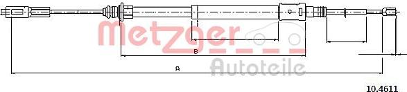 Metzger 10.4611 - Тросик, cтояночный тормоз autospares.lv