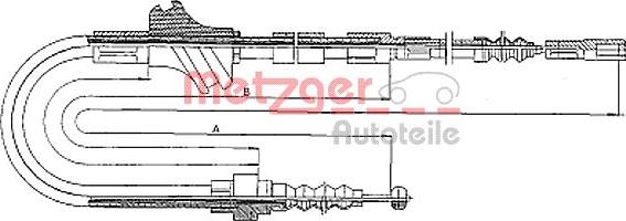 Metzger 10.4094 - Тросик, cтояночный тормоз autospares.lv