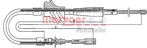 Metzger 10.409 - Тросик, cтояночный тормоз autospares.lv