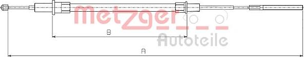 Metzger 10.4154 - Тросик, cтояночный тормоз autospares.lv
