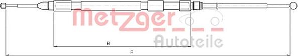 Metzger 10.4157 - Тросик, cтояночный тормоз autospares.lv