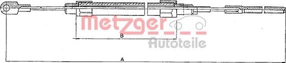 Metzger 10.4131 - Тросик, cтояночный тормоз autospares.lv