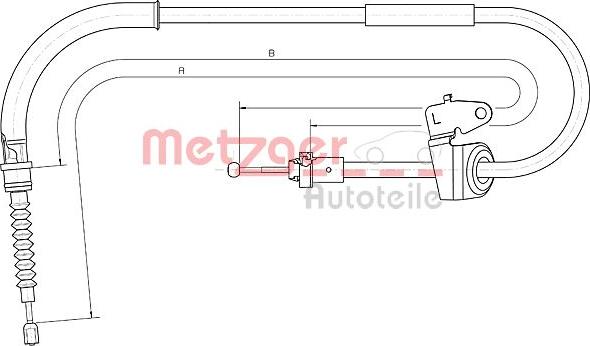 Metzger 10.4305 - Тросик, cтояночный тормоз autospares.lv