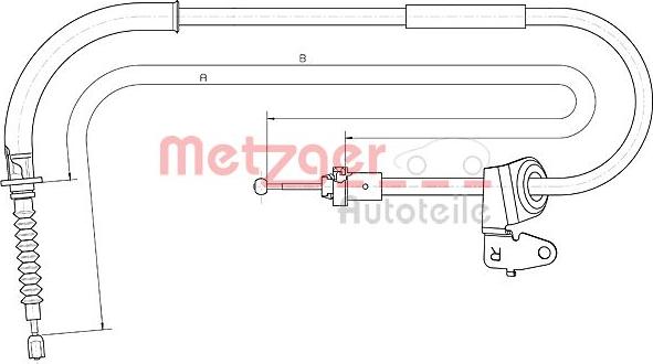 Metzger 10.4306 - Тросик, cтояночный тормоз autospares.lv