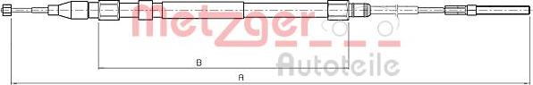 Metzger 10.4266 - Тросик, cтояночный тормоз autospares.lv