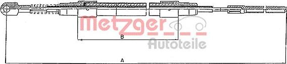 Metzger 10.423 - Тросик, cтояночный тормоз autospares.lv