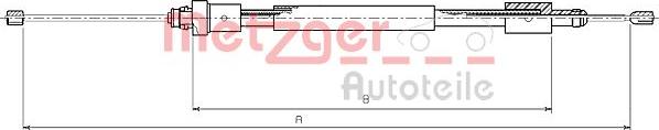 Metzger 10.4705 - Тросик, cтояночный тормоз autospares.lv
