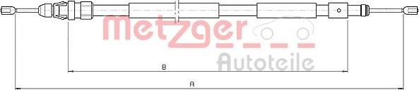 Metzger 10.4708 - Тросик, cтояночный тормоз autospares.lv