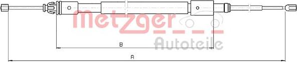 Metzger 10.4714 - Тросик, cтояночный тормоз autospares.lv