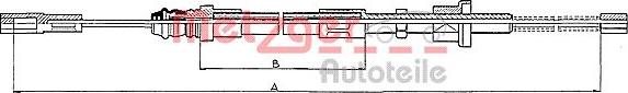 Metzger 10.471 - Тросик, cтояночный тормоз autospares.lv