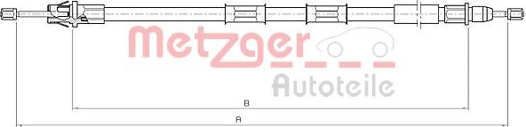 Metzger 10.5971 - Тросик, cтояночный тормоз autospares.lv