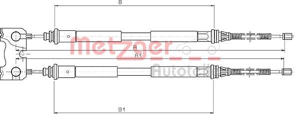 Metzger 10.5355 - Тросик, cтояночный тормоз autospares.lv