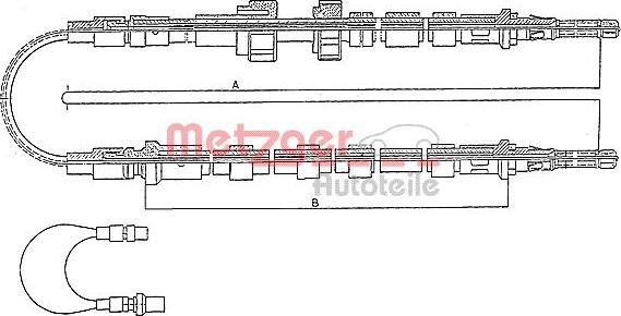 Metzger 10.5352 - Тросик, cтояночный тормоз autospares.lv