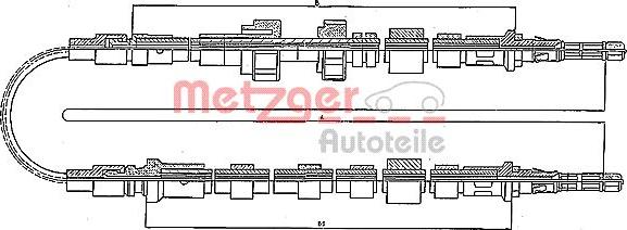 Metzger 10.535 - Тросик, cтояночный тормоз autospares.lv