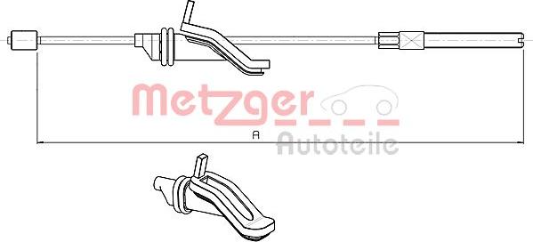 Metzger 10.5369 - Тросик, cтояночный тормоз autospares.lv