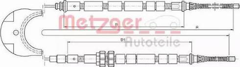 Metzger 10.5333 - Тросик, cтояночный тормоз autospares.lv
