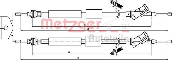 Metzger 10.5371 - Тросик, cтояночный тормоз autospares.lv