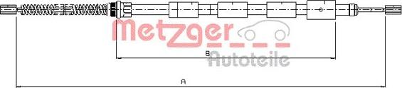 Metzger 10.645 - Тросик, cтояночный тормоз autospares.lv