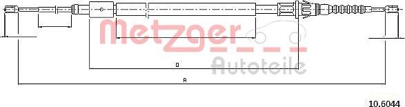 Metzger 10.6044 - Тросик, cтояночный тормоз autospares.lv