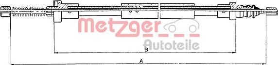 Metzger 10.6011 - Тросик, cтояночный тормоз autospares.lv