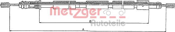 Metzger 10.6021 - Тросик, cтояночный тормоз autospares.lv
