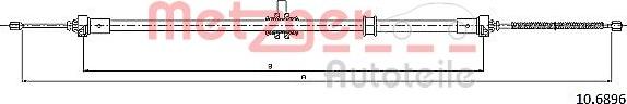 Metzger 10.6896 - Тросик, cтояночный тормоз autospares.lv