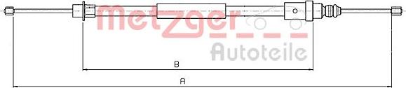 Metzger 10.6215 - Тросик, cтояночный тормоз autospares.lv