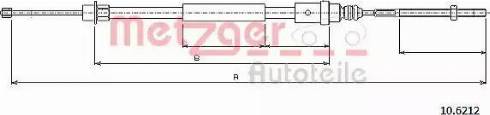 Metzger 10.6212 - Тросик, cтояночный тормоз autospares.lv