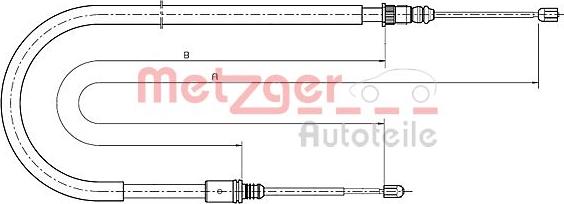 Metzger 10.6791 - Тросик, cтояночный тормоз autospares.lv