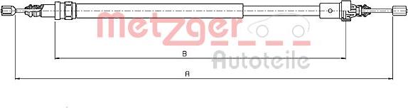 Metzger 10.6776 - Тросик, cтояночный тормоз autospares.lv